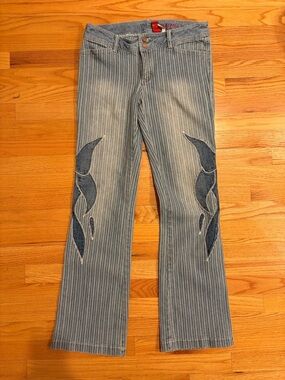 Buffalo David Bitton Striped Denim Jeans - Light Blue